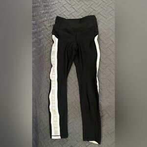 Under Armour Black Cropped Pants with White Stripes